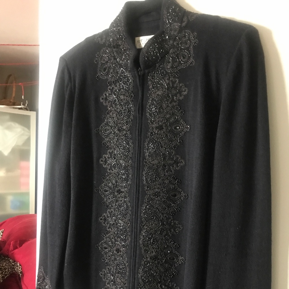 St John Black, Beaded Detail Jacket